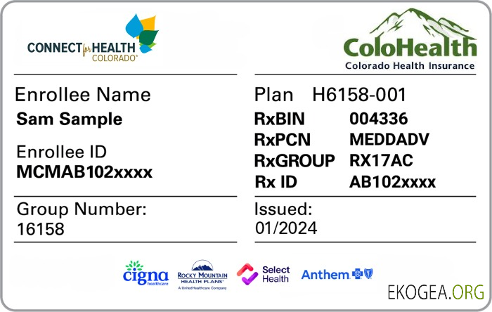 Carte d'assurance maladie du Colorado
